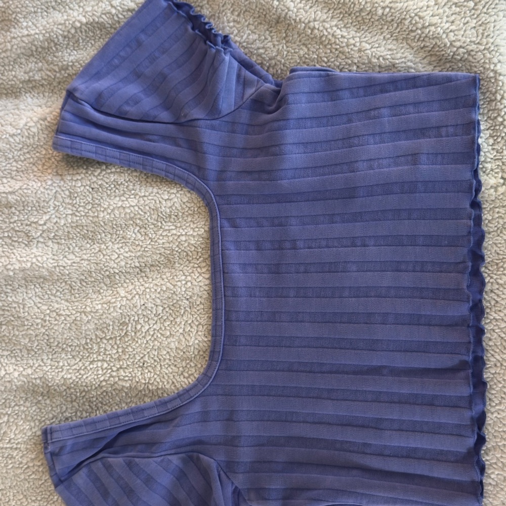 Striped Blue Crop Top